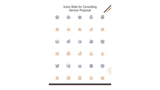 Icons Slide For Consulting Service Proposal One Pager Sample Example Document