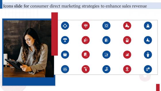 Icons Slide For Consumer Direct Marketing Strategies To Enhance Sales Revenue MKT SS V