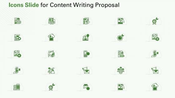 Icons slide for content writing proposal ppt ideas
