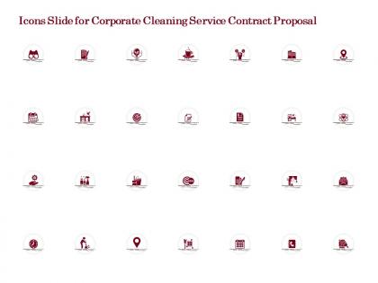 Icons slide for corporate cleaning service contract proposal ppt powerpoint ideas
