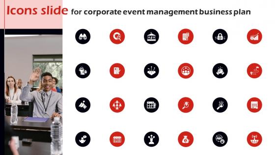 Icons Slide For Corporate Event Management Business Plan BP SS