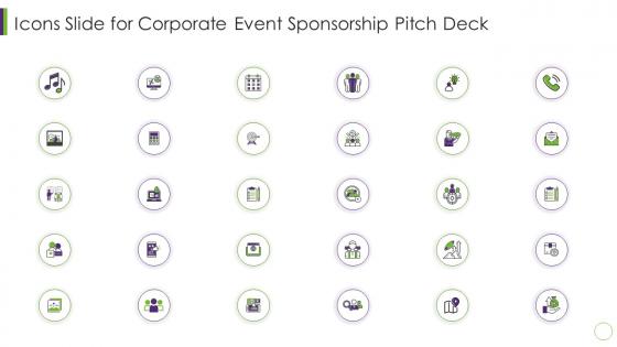 Icons slide for corporate event sponsorship pitch deck