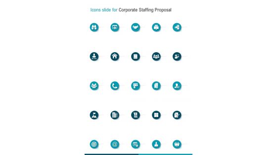 Icons Slide For Corporate Staffing Proposal One Pager Sample Example Document