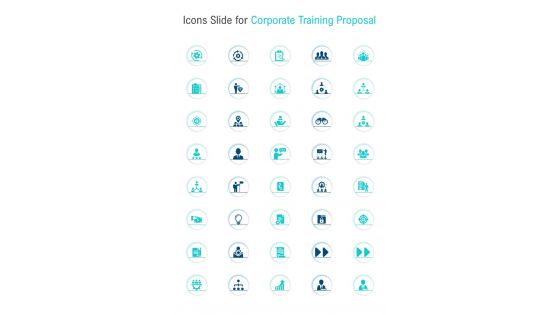 Icons Slide For Corporate Training Proposal One Pager Sample Example Document