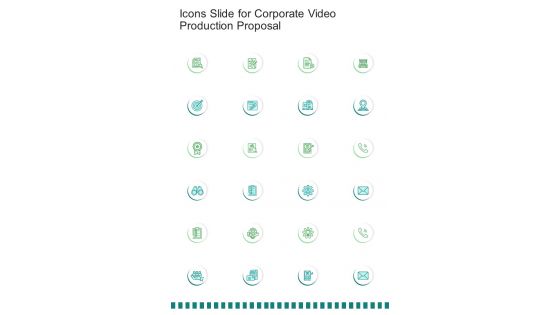 Icons Slide for Corporate Video Production Proposal One pager sample example document