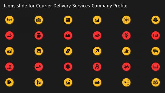 Icons Slide For Courier Delivery Services Company Profile Ppt Graphics