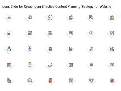 Icons slide for creating an effective content planning strategy for website ppt inspiration