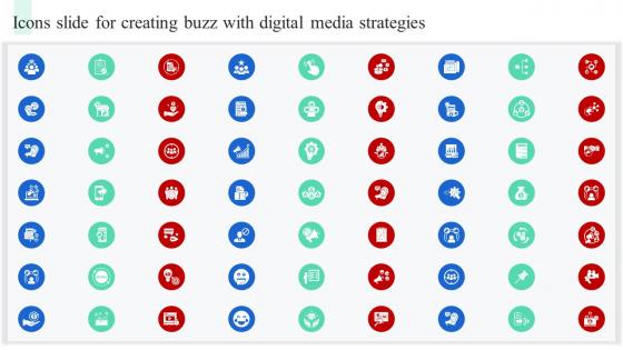Icons Slide For Creating Buzz With Digital Media Strategies MKT SS V