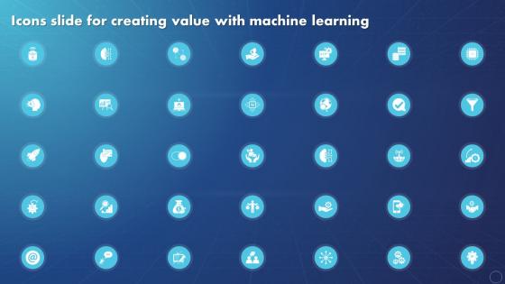 Icons Slide For Creating Value With Machine Learning Ppt Icon Example Introduction