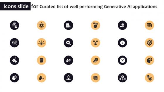 Icons Slide For Curated List Of Well Performing Generative AI Applications AI SS V