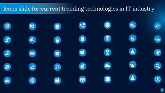 Icons Slide For Current Trending Technologies In IT Industry