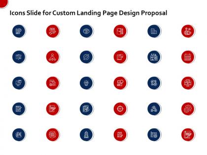 Icons slide for custom landing page design proposal ppt ideas