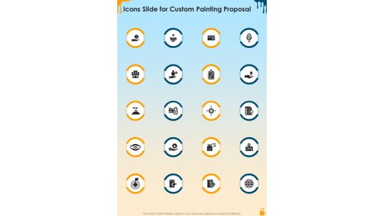 Icons Slide For Custom Painting Proposal One Pager Sample Example Document