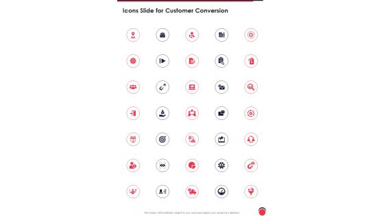 Icons Slide For Customer Conversion One Pager Sample Example Document