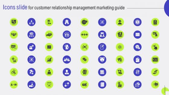 Icons Slide For Customer Relationship Management Marketing Guide MKT SS V