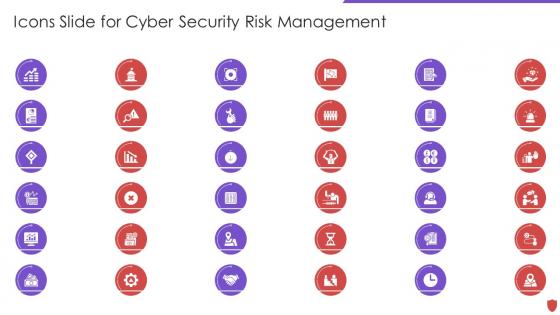 Icons slide for cyber security risk management