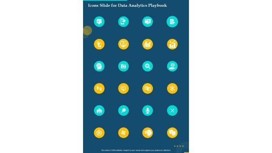 Icons Slide For Data Analytics Playbook One Pager Sample Example Document