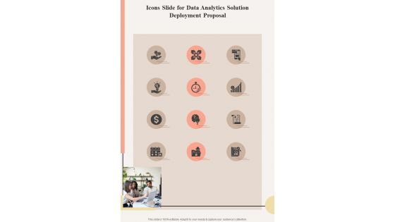 Icons Slide For Data Analytics Solution Deployment Proposal One Pager Sample Example Document