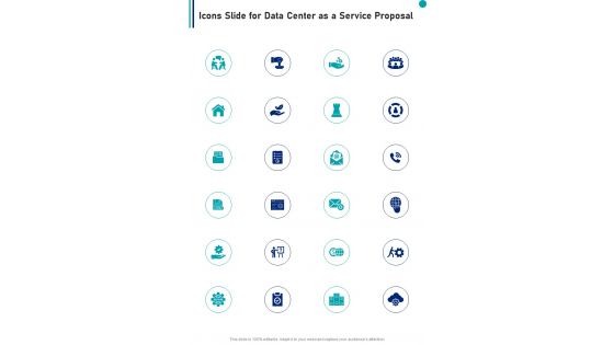 Icons Slide For Data Center As A Service Proposal One Pager Sample Example Document
