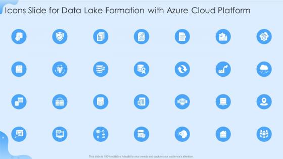 Icons Slide For Data Lake Formation With Azure Cloud Platform