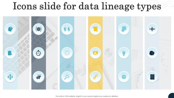 Icons Slide For Data Lineage Types Data Lineage Types It Ppt Slides