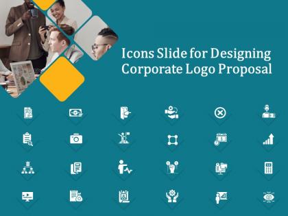 Icons slide for designing corporate logo proposal ppt powerpoint presentation icon