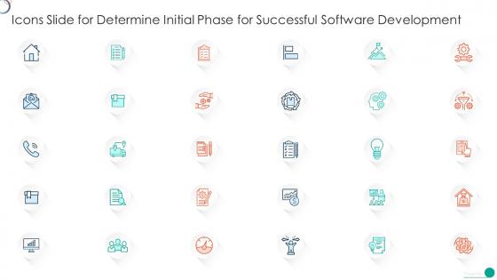 Icons Slide For Determine Initial Phase For Successful Software Development