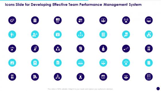 Icons Slide For Developing Effective Team Performance Management System