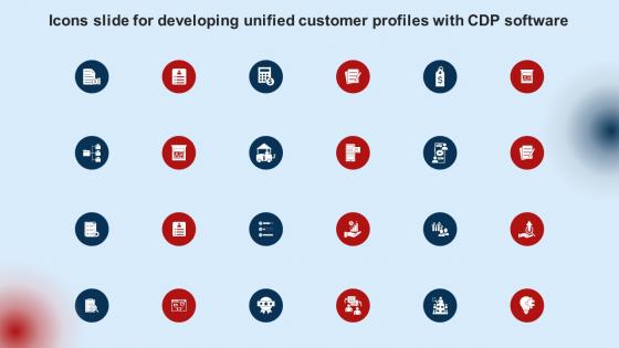 Icons Slide For Developing Unified Customer Profiles With Cdp Software MKT SS V
