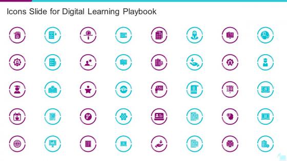 Icons Slide For Digital Learning Playbook Ppt Guideline
