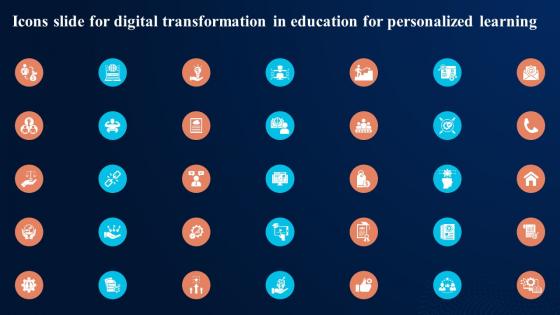 Icons Slide For Digital Transformation In Education For Personalized Learning DT SS