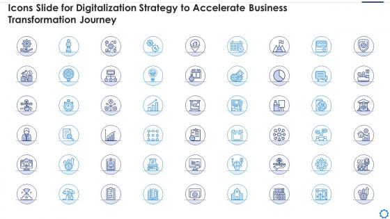 Icons slide for digitalization strategy to accelerate business transformation journey