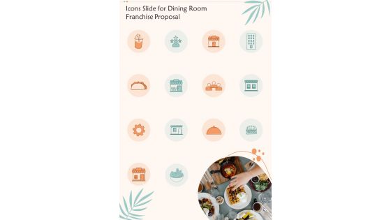 Icons Slide For Dining Room Franchise Proposal One Pager Sample Example Document
