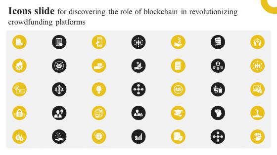 Icons Slide For Discovering The Role Of Blockchain In Revolutionizing Crowdfunding BCT SS