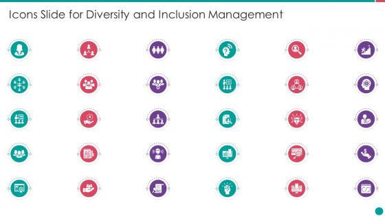 Icons slide for diversity and inclusion management