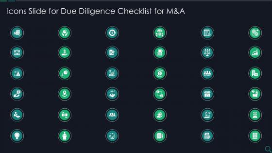 Icons Slide For Due Diligence Checklist For M And A Ppt Inspiration