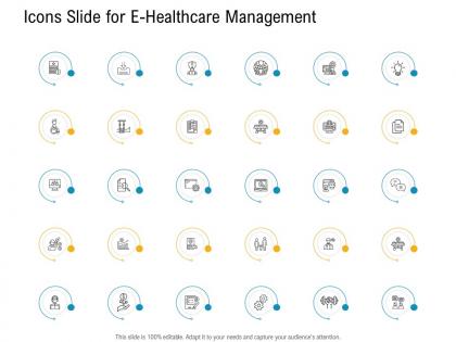 Icons slide for e healthcare management ppt powerpoint presentation infographics slides