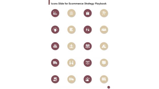 Icons Slide For Ecommerce Strategy Playbook One Pager Sample Example Document