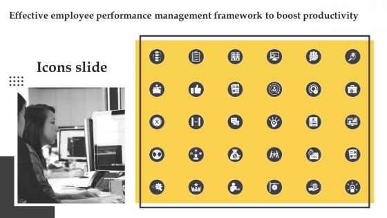 Icons Slide For Effective Employee Performance Management Framework To Boost Productivity