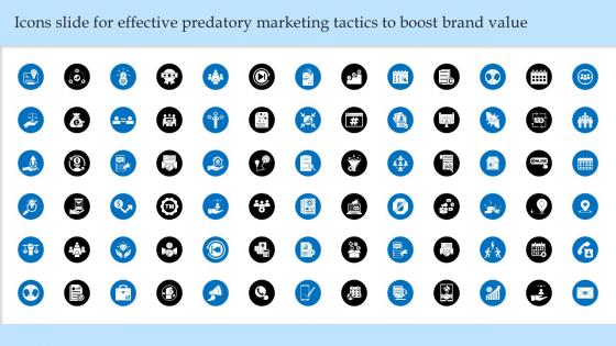 Icons Slide For Effective Predatory Marketing Tactics To Boost Brand Value MKT SS V