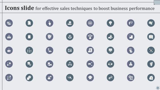 Icons Slide For Effective Sales Techniques To Boost Business Performance MKT SS V