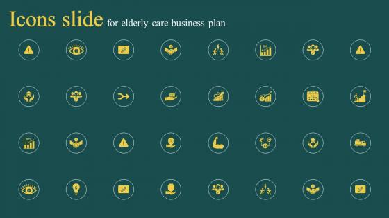 Icons Slide For Elderly Care Business Plan Ppt Sample BP SS