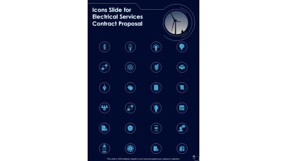 Icons Slide For Electrical Services Contract Proposal One Pager Sample Example Document