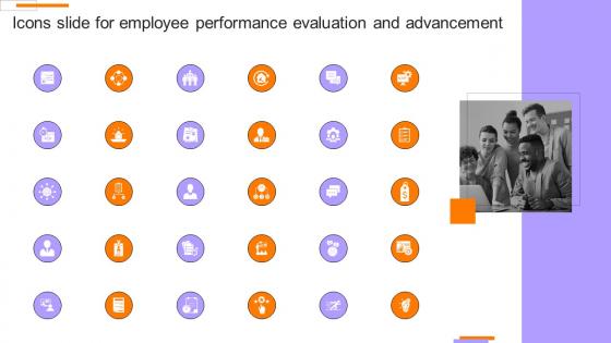Icons Slide For Employee Performance Evaluation And Advancement