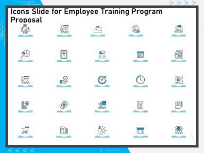 Icons slide for employee training program proposal ppt presentation file clipart images
