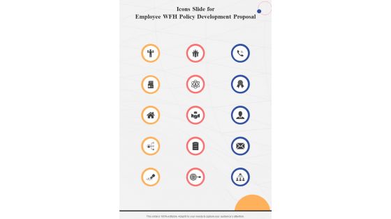 Icons Slide For Employee WFH Policy Development One Pager Sample Example Document