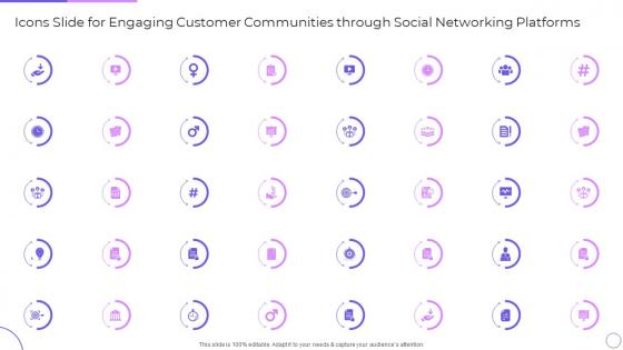 Icons Slide For Engaging Customer Communities Through Social Networking Platforms