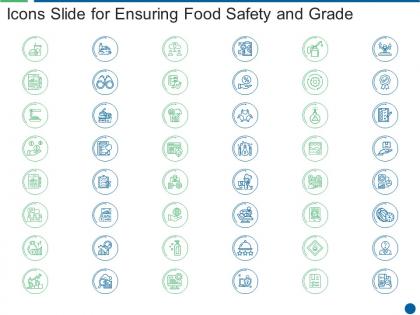 Icons slide for ensuring food safety and grade