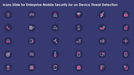 Icons Slide For Enterprise Mobile Security For On Device Threat Detection