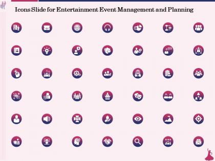 Icons slide for entertainment event management and planning ppt powerpoint presentation outline